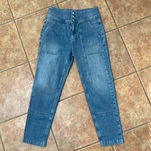 Anthro | Pilcro Button Fly Crop High Waist Size 26